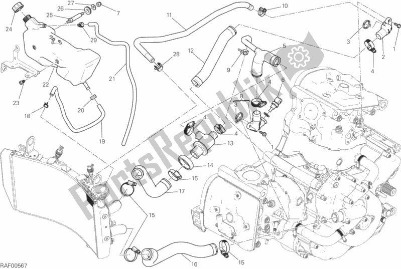 Todas las partes para Sistema De Refrigeración de Ducati Monster 821 Dark 2017